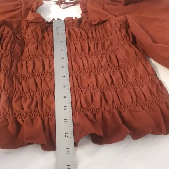 Milk & Honey women's size L rust colored long sleeve blouse - Picture 11 of 15